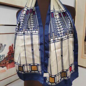 Frank Lloyd Wright Patterned Museum of San Francisco 100% Silk Scarf